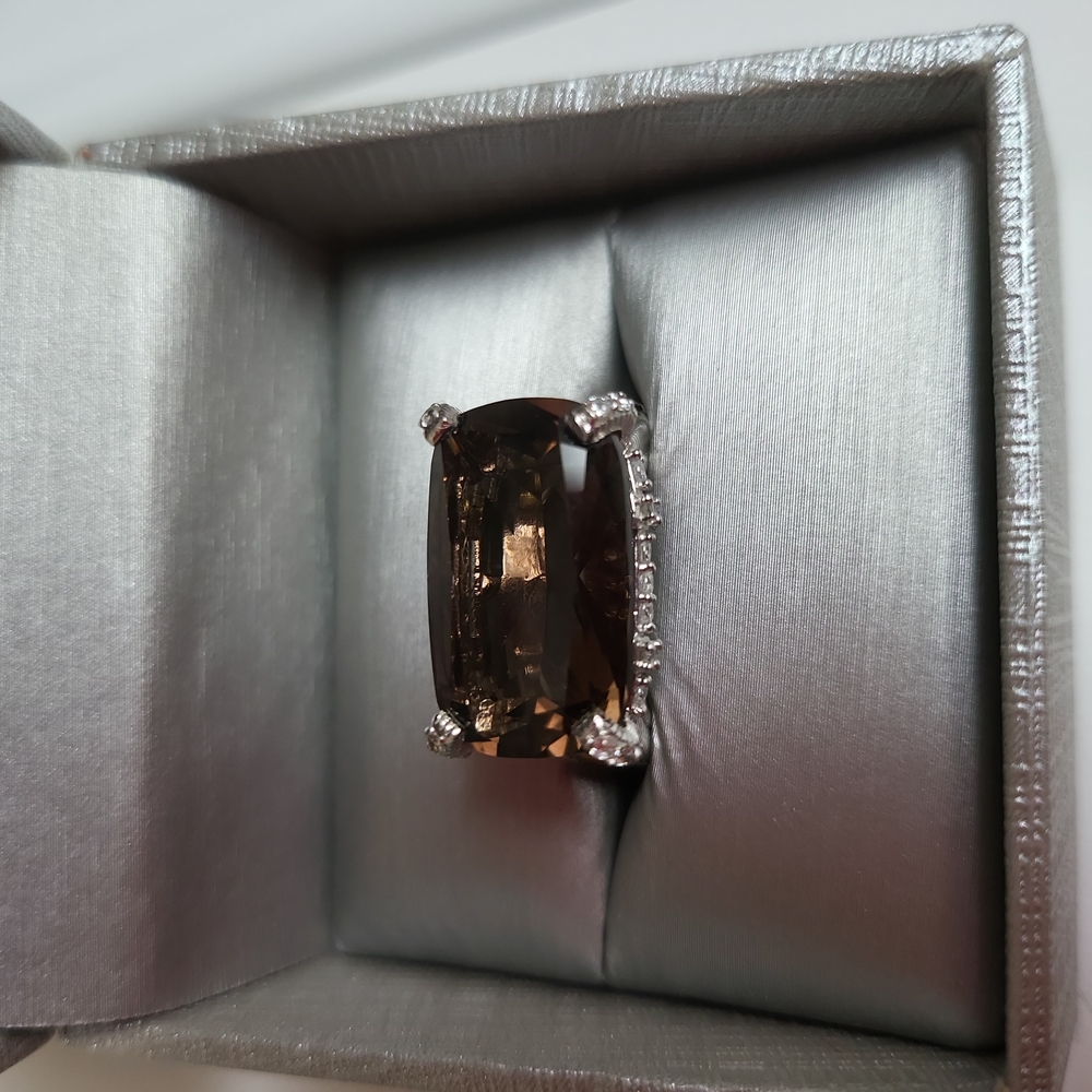 Judith Ripka Smokey HUGE! Cocktail Ring